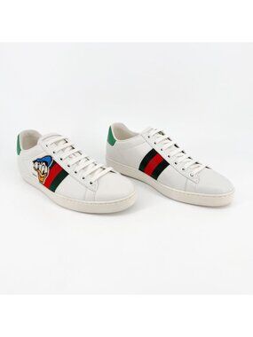 Gucci x Disney Donald Duck Ace Sneakers EU 37 US 7 White Leather Low Top Shoe